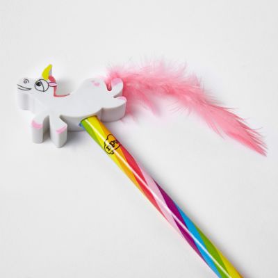 Girls unicorn pencil topper